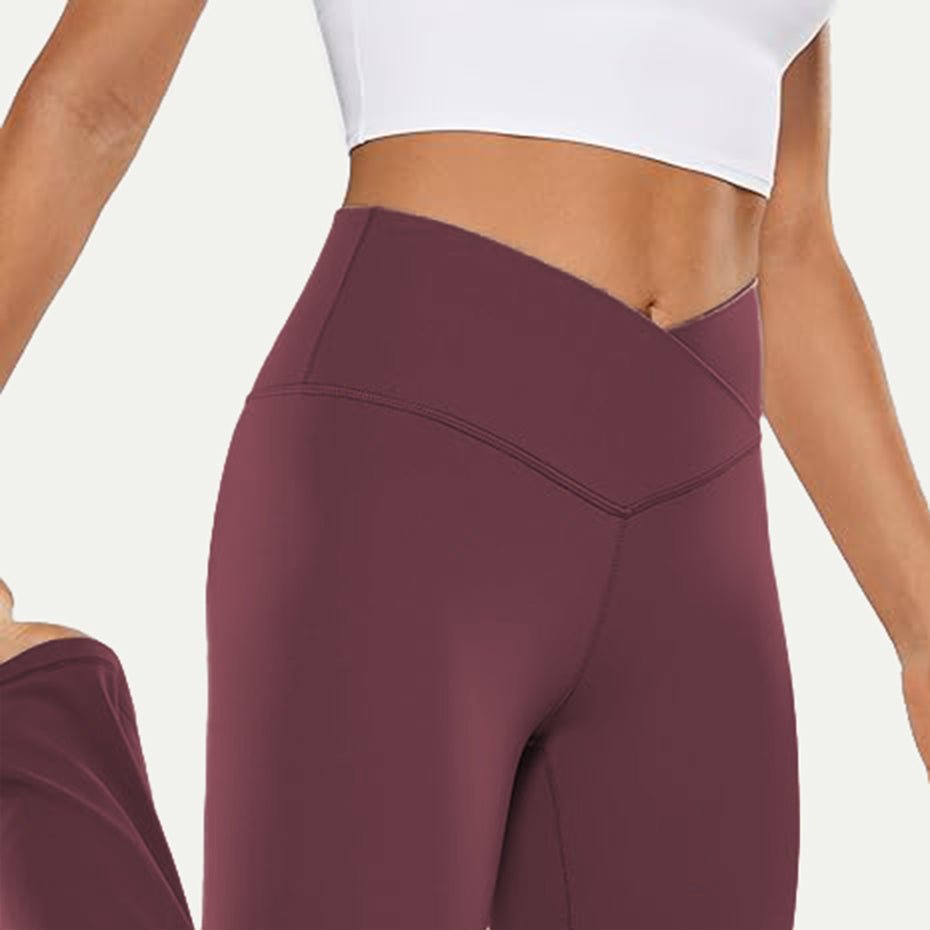 Cross Waist Yoga Flare Leggings