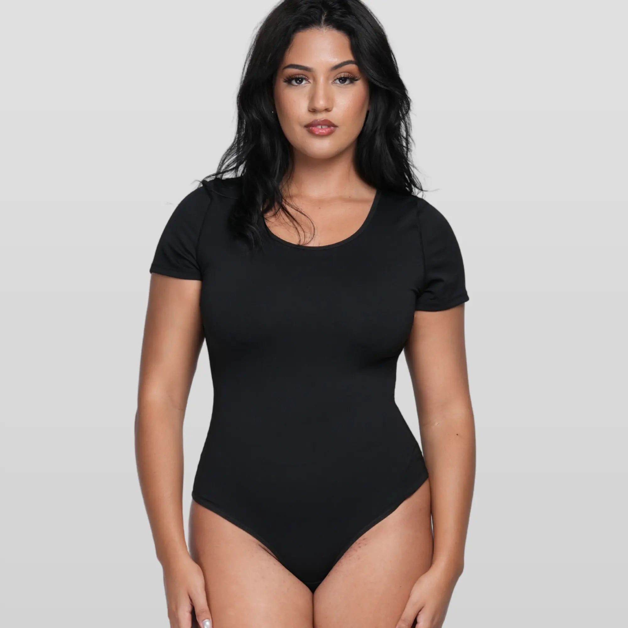 Round Neck Thong Bodysuit