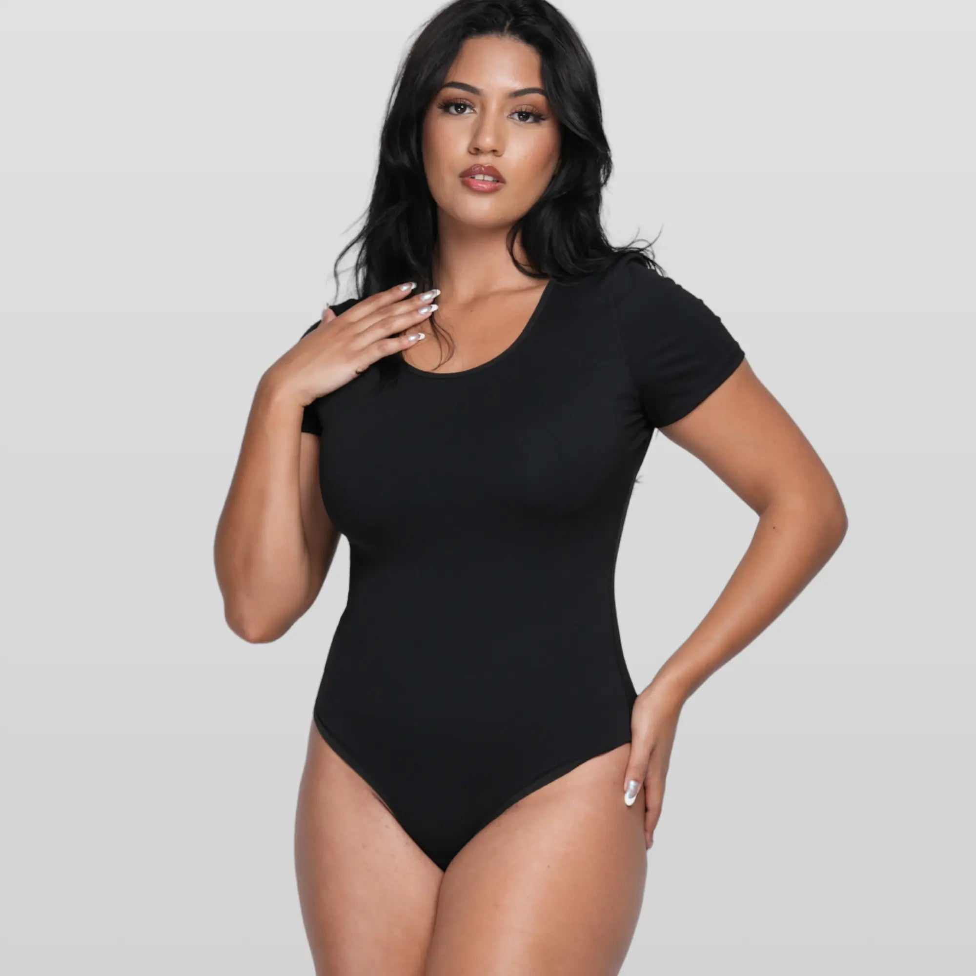 Round Neck Thong Bodysuit