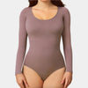 Long Sleeve Round Neck Bodysuit - Luxmery